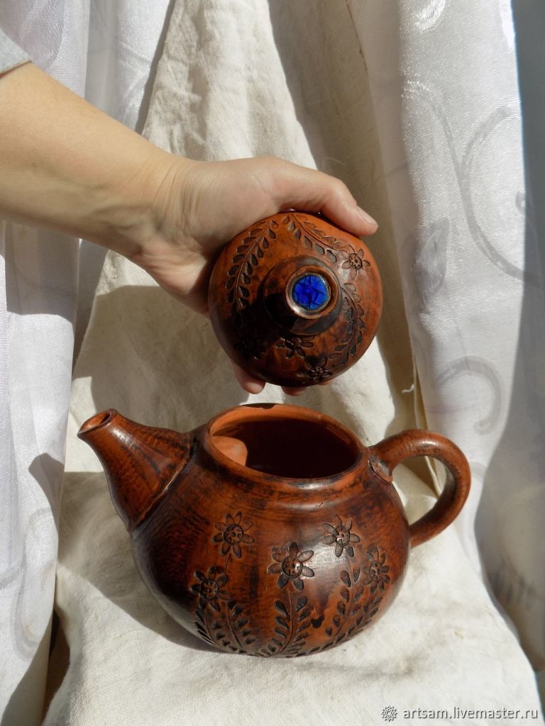 Чайник керамический ручной работы "Капля вечного неба" в интернет ...