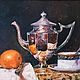 Pintura al óleo naturaleza muerta Del té, Pictures, Zelenograd,  Фото №1