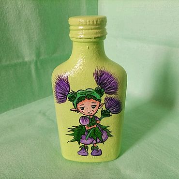Посуда ручной работы. Ярмарка Мастеров - ручная работа Расписаная бутылочка. Handmade.