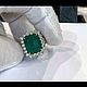 Кольцо с бриллиантами и 10 ct изумрудом в золоте 585 пробы. Кольца. Ukrasheniya-i-kamni. Ярмарка Мастеров.  Фото №6