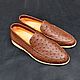 Men's loafers made of genuine ostrich leather, individual tailoring!. Loafers. SHOES&BAGS. My Livemaster. Фото №4