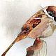 Watercolor on canvas Sparrow (brown gray white). Pictures. Pastelena. My Livemaster. Фото №4