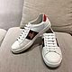 Sneakers classic white crocodile leather, custom, Training shoes, St. Petersburg,  Фото №1