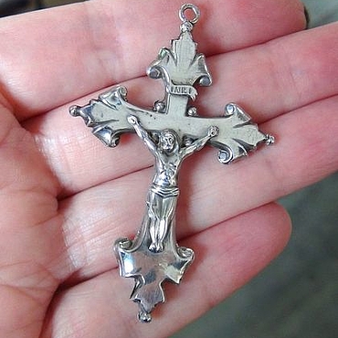 Одежда ручной работы. Ярмарка Мастеров - ручная работа !1820-1850гг Большой антикварный крестик Полое серебро 3,5г. Handmade.