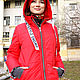 Long red women's jacket, quilted red coat with hood - Winter Coat. Outerwear Jackets. Lara (EnigmaStyle). My Livemaster. Фото №4
