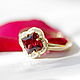Ring with garnet and diamonds 'the Scarlet flower', gold, Rings, Moscow,  Фото №1