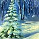 Заказать Картина маслом 20х20см. с подставкой. Елка. Картины художника Беломоиной Натальи. Ярмарка Мастеров. . Новогодние сувениры Фото №3