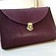 Purple leather clutch bag made of thick genuine leather, Clutches, St. Petersburg,  Фото №1