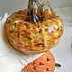 Pumpkin Handmade Figured Art Glass Halloween, Vintage statuettes, St. Petersburg,  Фото №1
