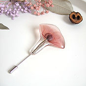 Украшения handmade. Livemaster - original item Brooch-Needle Poppy Real Flower Resin Jewelry Boho Brooch. Handmade.
