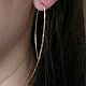Long Stick Earrings 'Lines' Gold-plated Broach Earrings. Thread earring. Irina Moro. My Livemaster. Фото №6