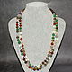 Long necklace with natural stones: carnelian, amethyst, jade, Beads2, Moscow,  Фото №1