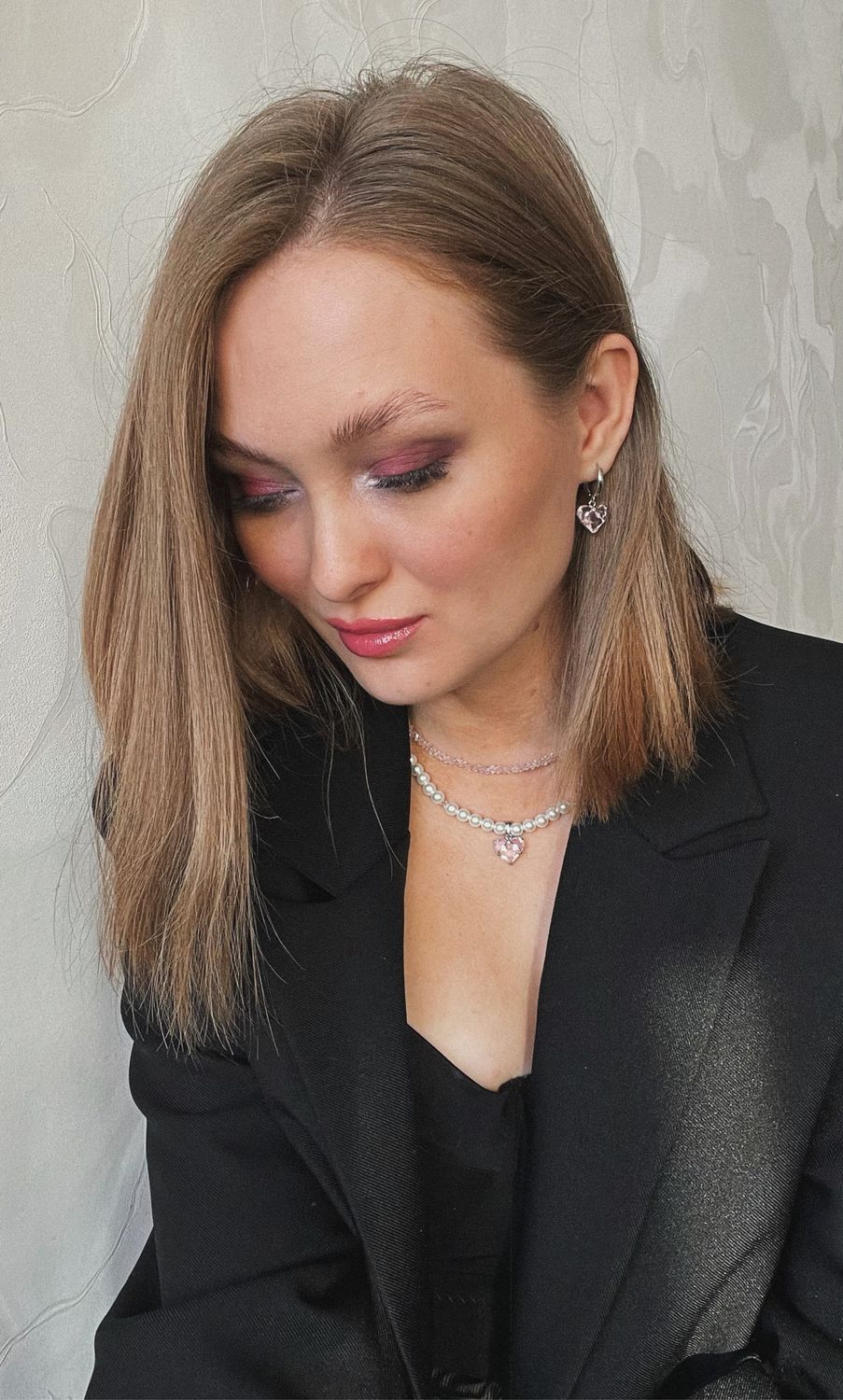 Комплект: коте из жемчуга и чешского стекла ,чокер из чешского стекла в ...