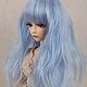 Doll wig, medium length, straight, blue. Blanks for dolls and toys. pavapro. Online shopping on My Livemaster.  Фото №2