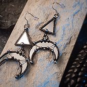 Украшения handmade. Livemaster - original item Mirror Triangle Earrings (e-015-03). Handmade.