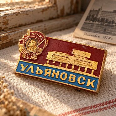 Винтаж ручной работы. Ярмарка Мастеров - ручная работа Винтаж: Советский значок «Ульяновск». Handmade.