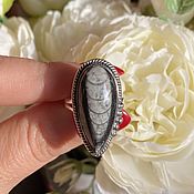 Украшения handmade. Livemaster - original item Silver ring with natural orthoceras. Handmade.
