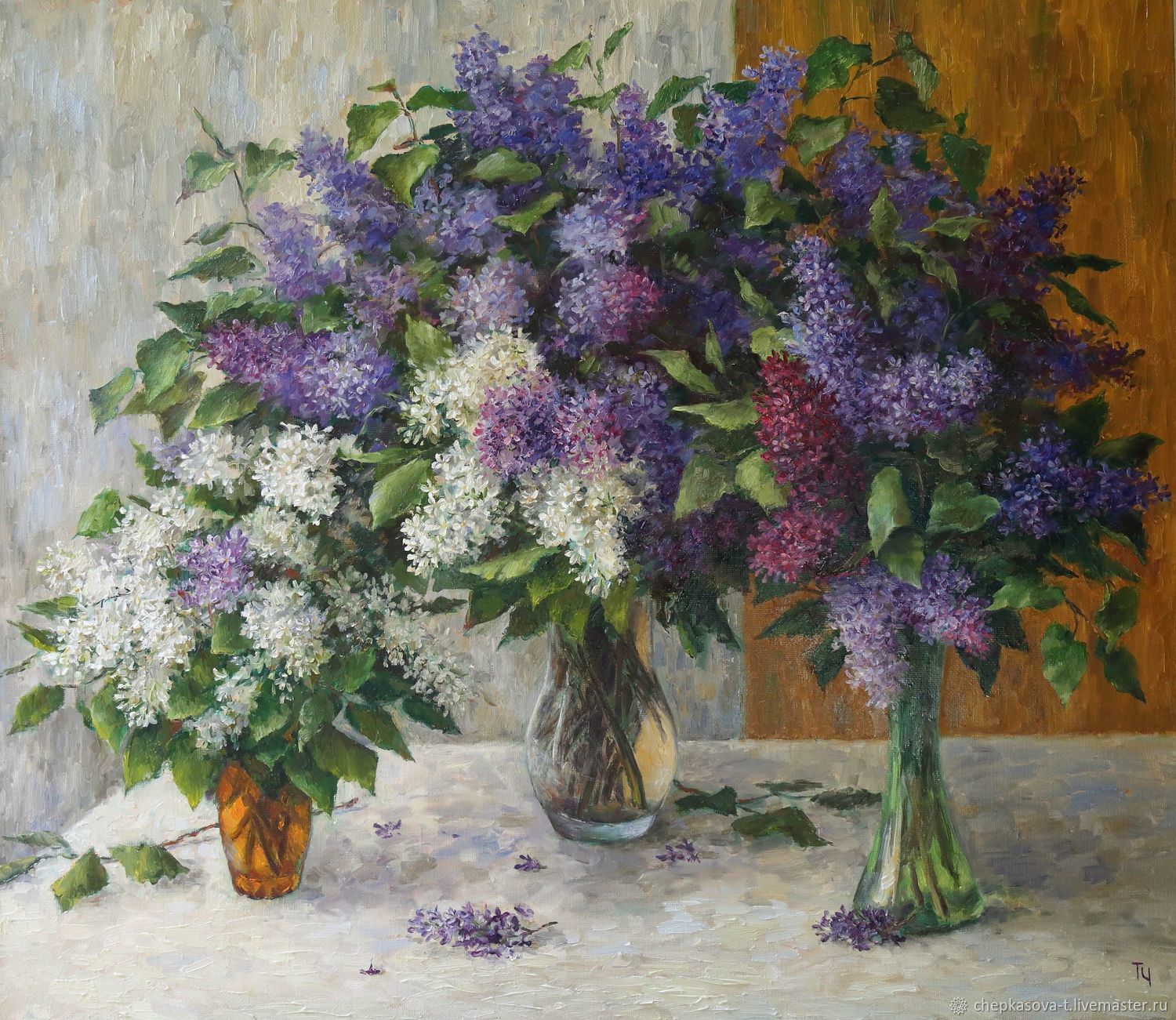 Lilac triangle. Oil on canvas. 70h80 cm, Pictures, Moscow,  Фото №1