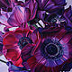 Painting 'Purple anemones' oil on canvas 70h70cm, Pictures, Moscow,  Фото №1