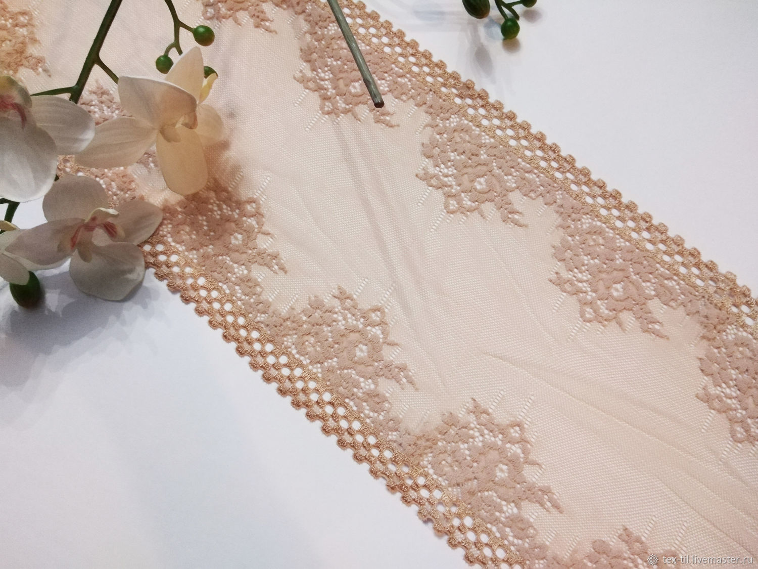 Кружево: Эластичное широкое кружево. 205мм купить в интернет-магазине ...
