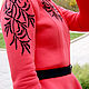 Warm winter dress, coral dress with a half-sun skirt. Dresses. Lara (EnigmaStyle). My Livemaster. Фото №4