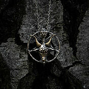 Украшения handmade. Livemaster - original item Baphomet-silver pendant on a silver chain. Handmade.