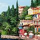 Oil painting with Italy. Coast Of Italy. City by the sea. Pictures. Zabaikalie. Online shopping on My Livemaster.  Фото №2