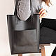 Women's leather shopper bag black (black leather bag), Classic Bag, Moscow,  Фото №1