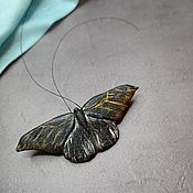 Украшения handmade. Livemaster - original item Night Moth brooch made of polymer clay. Handmade.