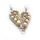 Earrings White tenderness. Pearl with beautiful glitter, gold beads, drops, Earrings, Bryansk,  Фото №1