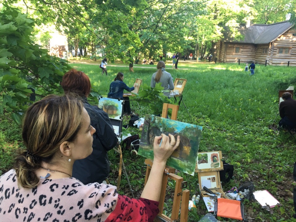На пленэре в парке Коломенское в 2019 году