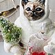 Авторская ёлочная игрушка из ваты «Кошечка с подарками»». Елочные игрушки. Лисья Нора декор. Интернет-магазин Ярмарка Мастеров.  Фото №2