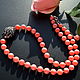 Red Coral beads RED AND BLACK author necklace, Necklace, Moscow,  Фото №1