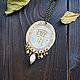 Boho pendant Oriental style rhinestone Oval pendant words. Pendant. Strangell Jewelry. Online shopping on My Livemaster.  Фото №2