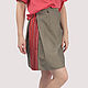 Cotton skirt with stripes short khaki, Skirts, Moscow,  Фото №1