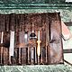 Скрутка для ножей, чехол  с 2 карманами на молнии. Чехол. MaSoni  leather Елена. Ярмарка Мастеров.  Фото №5