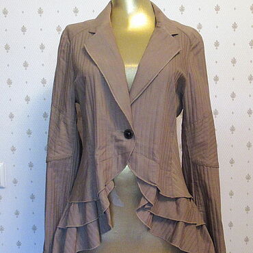 Винтаж ручной работы. Ярмарка Мастеров - ручная работа Винтаж: Одежда винтажная: Жакет летний с фигурной баской, раз.-40-42(рос). Handmade.