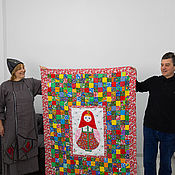 Для дома и интерьера handmade. Livemaster - original item Blanket 120 h160 cm Matryoshka on cotton wadding. Handmade.
