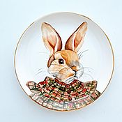Посуда handmade. Livemaster - original item Plates: Rabbit in a cage. Handmade.