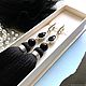 Earrings-brush black silver silk agate rhodium se.glass. Tassel earrings. GolDFenix. Online shopping on My Livemaster.  Фото №2