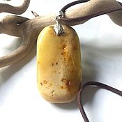 Украшения handmade. Livemaster - original item Large Amber Pendant White Royal Natural Stone. Handmade.