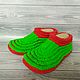 Plush unisex Slippers, bright green with red. Slippers. Natalia Derina - Knitted Shoes (denatal). My Livemaster. Фото №5