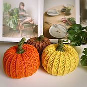 Для дома и интерьера handmade. Livemaster - original item Knitted pumpkin. Set of 3 PCs. Handmade.