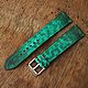Green watch strap Frog leather watch band Exotic, Watch Straps, Novosibirsk,  Фото №1