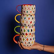 Керамический кулон в этно стиле