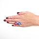 Quartz Druse ring, Crimson ring with two stones. Rings. Irina Moro. My Livemaster. Фото №6