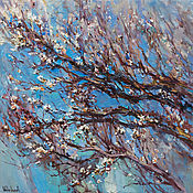 Картины и панно handmade. Livemaster - original item Flowering apricot tree Original oil painting. Handmade.