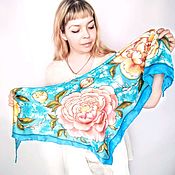 Аксессуары handmade. Livemaster - original item Silk square scarf Bacchus batik 