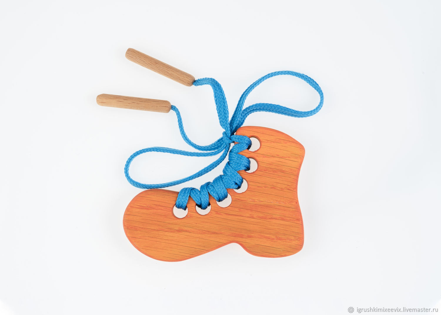Шнуровка "Ботинок", деревянная развивающая игрушка, Игрушки-шнуровки, Смоленск,  Фото №1