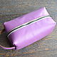 Cosmetic bag made of genuine leather lilac. Beauticians. crecca. My Livemaster. Фото №4